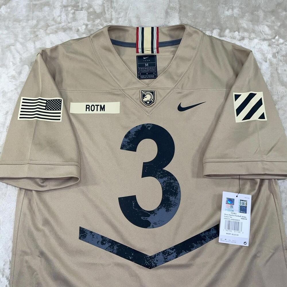 NWT Nike Army Black Knights 2023 #3 Rivalry Collection Jersey Tan Mens Medium M - Picture 8 of 11